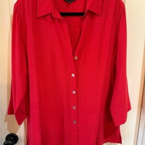 John Mark Vibrant Red Button-Down Shirt